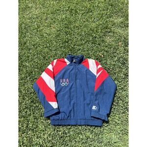 Vintage 90s 1996 USA Olympics Rising Sun Eagle Windbreaker Jacket Mens Large